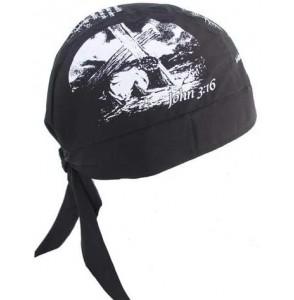 Skullies & Beanies Christian Doo-Rag with Sweatband Motorcycle Skull Cap Bikers Do-Bandana - John 3-16 Jesus Christ Crown of ...