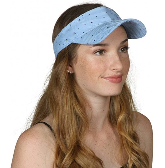 Skullies & Beanies Glitter Sequin Visor Hat - Sky Blue - C311V7THQVB