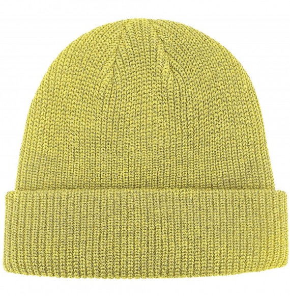 Skullies & Beanies Winter Beanie Hat Warm Knit Hats Acrylic Knit Cuff Beanie Cap for Women & Men - Mustard Yellow - CH18ZIS6QAN