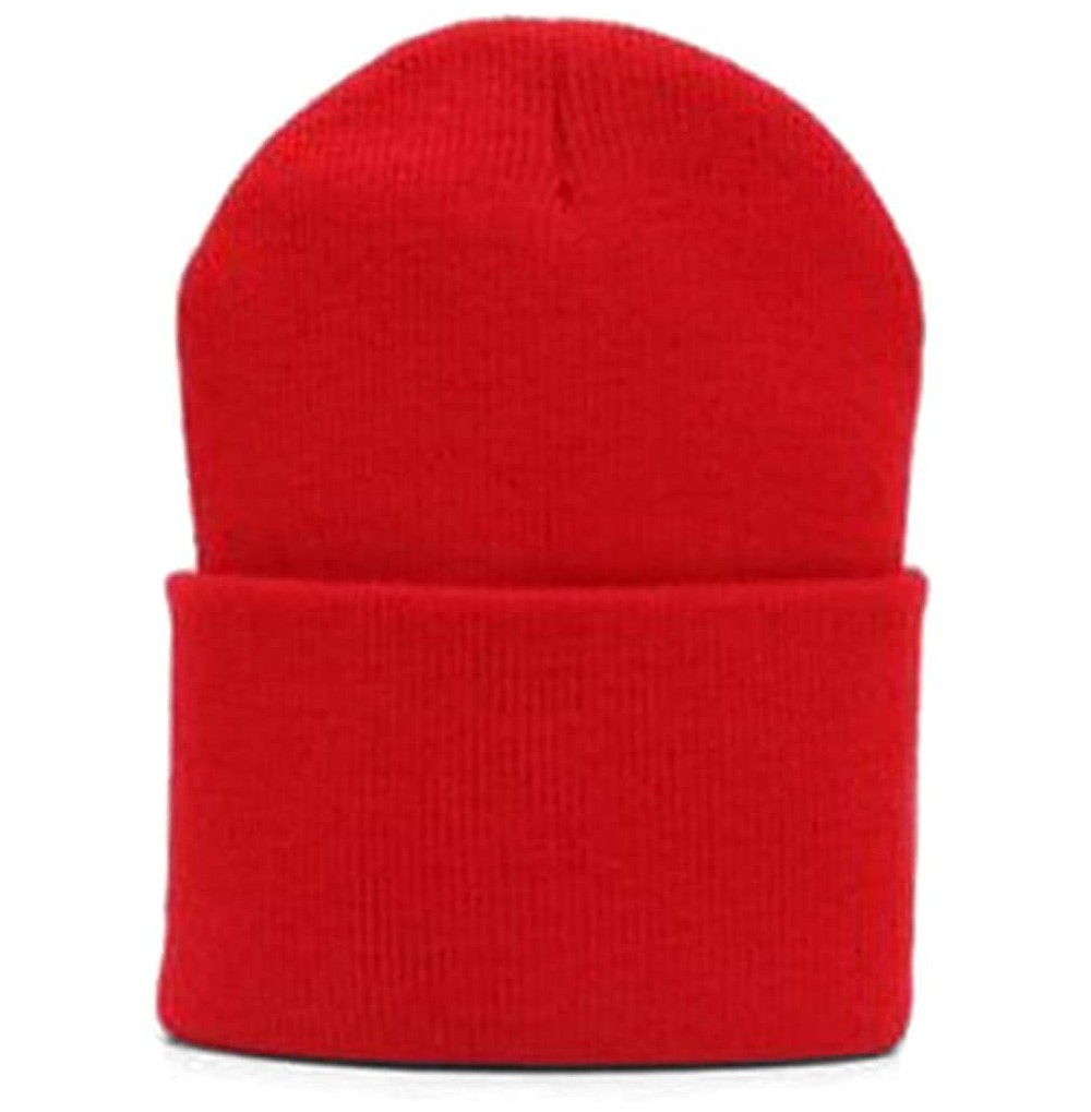 Skullies & Beanies Solid Winter Long Beanie (Comes in Many - Red - C7112KF62AV