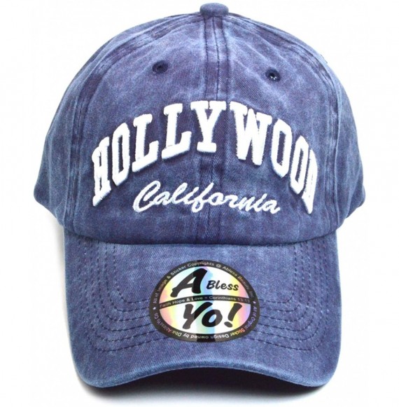 Baseball Caps Hollywood California Baseball Golf Polo Style Hat Unisex Cotton Cap AYO6058 - Navy - C118LO6YEQK