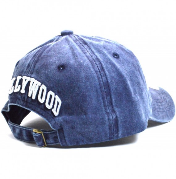 Baseball Caps Hollywood California Baseball Golf Polo Style Hat Unisex Cotton Cap AYO6058 - Navy - C118LO6YEQK