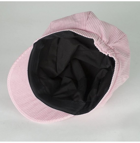 Newsboy Caps Unisex Cotton Corduroy Newsboy Cap Gatsby Ivy Hat - Pink - C112LOAGL17