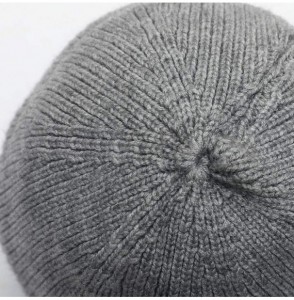 Skullies & Beanies Winter Fleece Beanie Hats for Men Outdoor Stretchy Knit Ski Caps - Light Grey - CL18Z7ZHI38