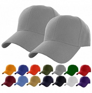 Baseball Caps Plain Adjustable Baseball Cap Classic Adjustable Hat Men Women Unisex Ballcap 6 Panels - Gray/Pack 4 - CP192WLL4LX