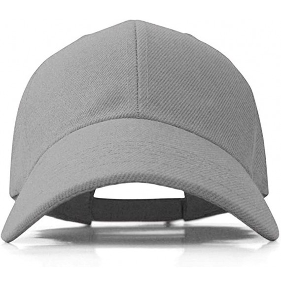 Baseball Caps Plain Adjustable Baseball Cap Classic Adjustable Hat Men Women Unisex Ballcap 6 Panels - Gray/Pack 4 - CP192WLL4LX