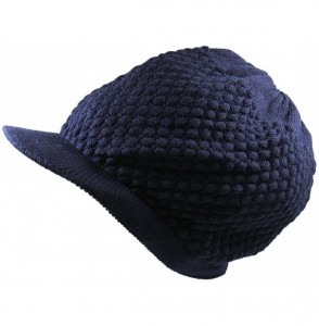 Skullies & Beanies Unisex Cotton Rasta Beanie Visor - Navy - CW12429LSAV