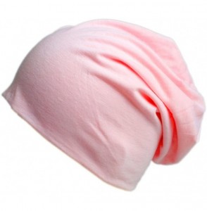 Skullies & Beanies Unisex Oversized Ski Slouch Hat Baggy Slouchy Stretch Beanies Skull Cap - Pale Pink - CN1840OIXH4