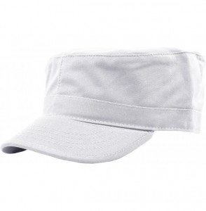 Baseball Caps Daily Wear Men's Army Cap- Cadet Military Style Hat - White - CM184UK8KR8