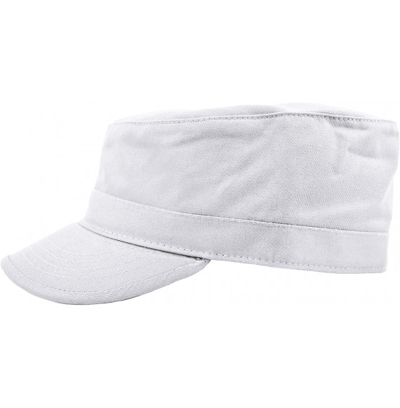 Baseball Caps Daily Wear Men's Army Cap- Cadet Military Style Hat - White - CM184UK8KR8