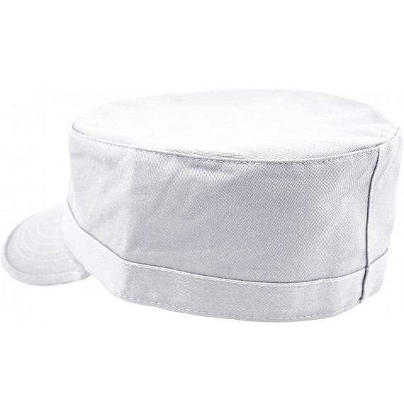 Baseball Caps Daily Wear Men's Army Cap- Cadet Military Style Hat - White - CM184UK8KR8