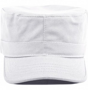 Baseball Caps Daily Wear Men's Army Cap- Cadet Military Style Hat - White - CM184UK8KR8