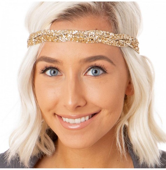 Headbands Women's Adjustable Cute Fashion Bling Glitter Headband Braid Hairband Gift Pack - CH18CN4Q5T3