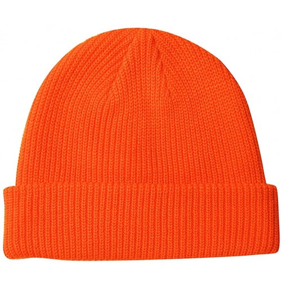 Skullies & Beanies Slouchy Beanie Hats Winter Knitted Caps Soft Warm Ski Hat Unisex - Bright Orange - C118TS34IZ7