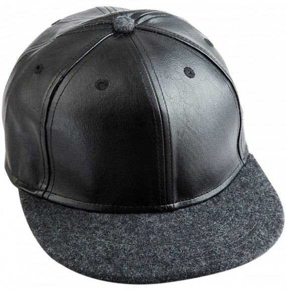 Baseball Caps Unisex Woolen Baseball Cap-Winter Wide Brim Warm Snapback Hat - 03-dark Grey - C712NRUQKVC