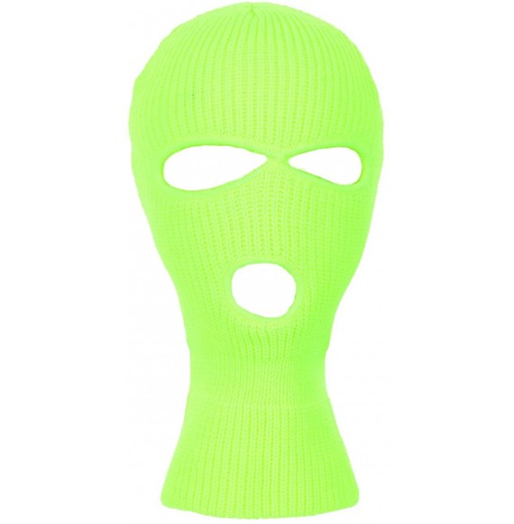 Balaclavas Knitted 3-Hole Full Face Cover Ski Mask - Neon Yellow - C6192IX2H5C