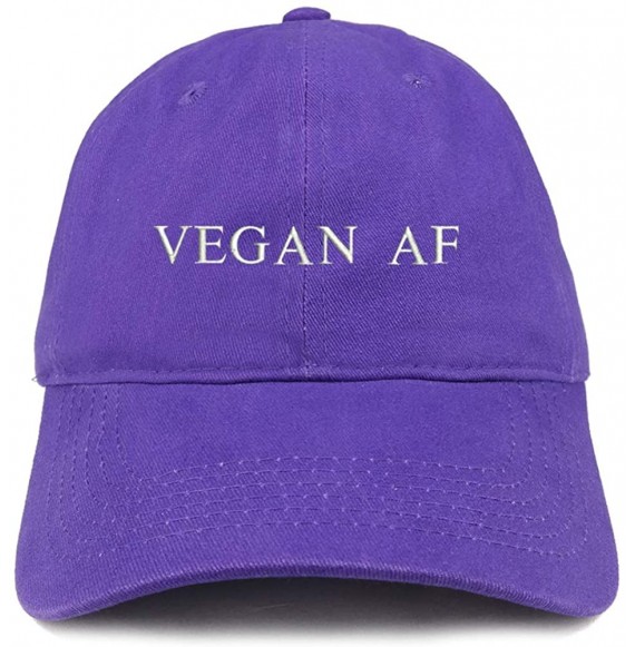 Baseball Caps Vegan Af Embroidered Soft Crown 100% Brushed Cotton Cap - Purple - CM18SQD54MI