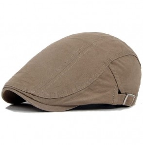 Newsboy Caps Men Classic Newsboy Ivy Flat Cabbie Cap Beret Hat - Light Khaki - CW12NYW794J