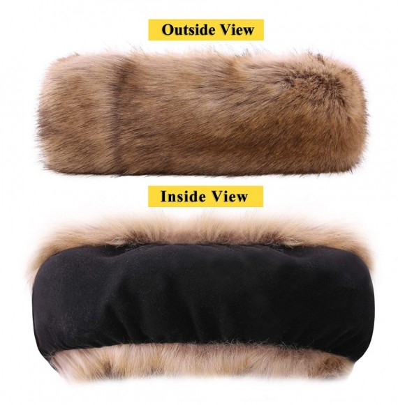 Cold Weather Headbands Women's Faux Fur Headband Winter Earwarmer Earmuff with Stretch-Brown3 - Brown3 - CB18L69R6Z5