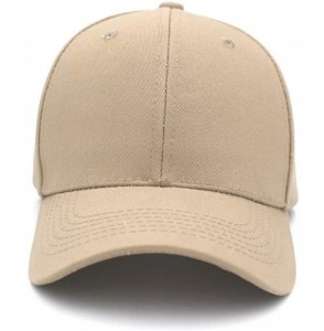 Baseball Caps Plain Cotton Baseball Cap Classic Adjustable Hats for Men Women Unisex Fitted Blank Hat - Khaki - CV192EIWA7E