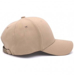 Baseball Caps Plain Cotton Baseball Cap Classic Adjustable Hats for Men Women Unisex Fitted Blank Hat - Khaki - CV192EIWA7E