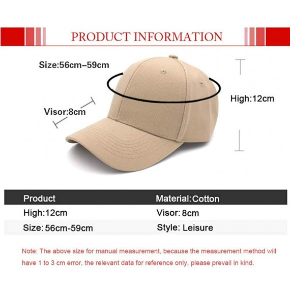 Baseball Caps Plain Cotton Baseball Cap Classic Adjustable Hats for Men Women Unisex Fitted Blank Hat - Khaki - CV192EIWA7E