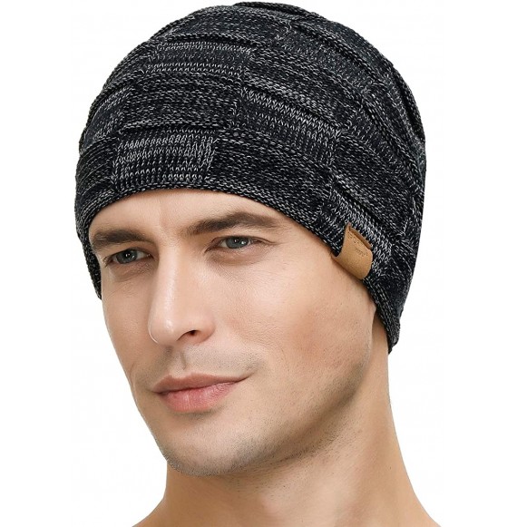 Skullies & Beanies Slouchy Beanie for Men Winter Hats for Guys Cool Beanies Mens Lined Knit Warm Thick Skully Stocking Binie ...