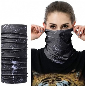 Balaclavas Seamless Face Mask Silk Fabric Headwear Headband Neck Gaiter Multifunctional - Black Grain - CN197SN20E3