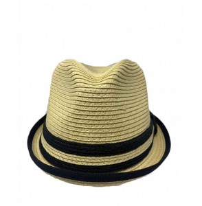 Fedoras Men Women Unisex Cool Summer Straw Upbrim Roll Up Fedora Hat Cap - Ht5472tan(l/Xl) - CQ18WOCDKM8