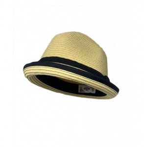 Fedoras Men Women Unisex Cool Summer Straw Upbrim Roll Up Fedora Hat Cap - Ht5472tan(l/Xl) - CQ18WOCDKM8