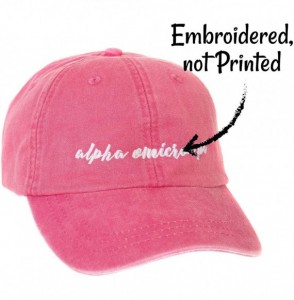 Baseball Caps Alpha Omicron Pi (N) Sorority Baseball Hat Cap Cursive Name Font AOII - Hot Pink - C6188TY6CK5