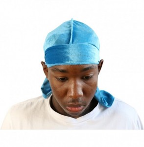 Skullies & Beanies Slippery Apparel - Velvet Premium Durag 360 Waves Extra Long Straps for Men Will Last for Years - C918IM22OMM