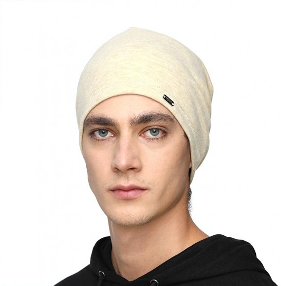 Skullies & Beanies Mens Beanie Hats Slouchy Warm Knit Skull Cap for Men Women Winter Unisex - Yellow - CZ18Y2OXT6T