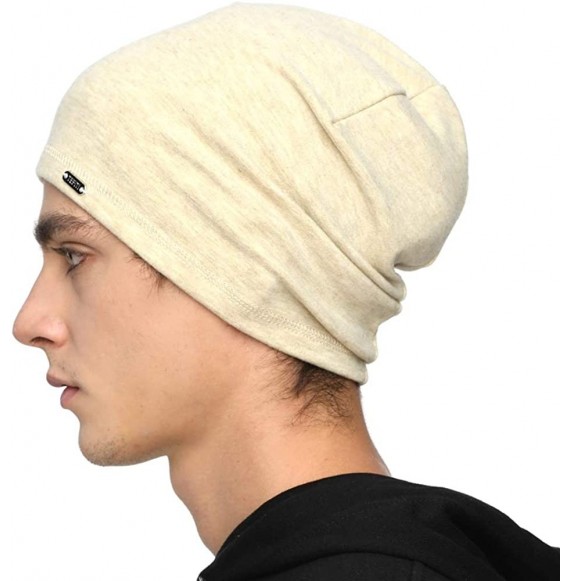 Skullies & Beanies Mens Beanie Hats Slouchy Warm Knit Skull Cap for Men Women Winter Unisex - Yellow - CZ18Y2OXT6T