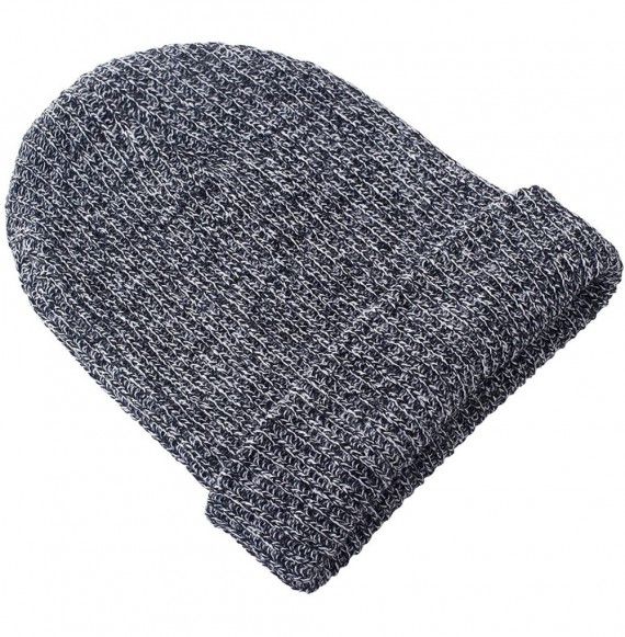 Skullies & Beanies Fashion Unisex Warm Thick Slouchy Skull Cap Knitted Beanie Hat - Dark Gray - C512N84UP8Q