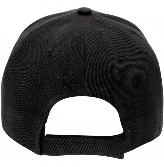 Baseball Caps Men's Plain Baseball Cap Adjustable Curved Visor Hat - Black - CM11WS20SJ3