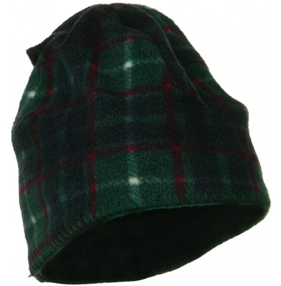 Skullies & Beanies Plaid Design Winter Fleece Hat - Dark Green W15S39A - CB1108HRAWR