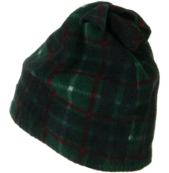 Skullies & Beanies Plaid Design Winter Fleece Hat - Dark Green W15S39A - CB1108HRAWR