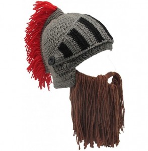 Skullies & Beanies Wig Beard Hats Creative Original Funny Knit Hat Handmade Winter Beard Facemask - Coffee - CL18WY2KTYA