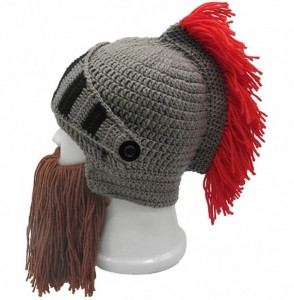 Skullies & Beanies Wig Beard Hats Creative Original Funny Knit Hat Handmade Winter Beard Facemask - Coffee - CL18WY2KTYA