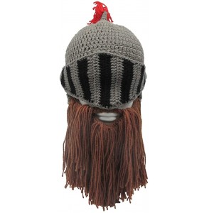 Skullies & Beanies Wig Beard Hats Creative Original Funny Knit Hat Handmade Winter Beard Facemask - Coffee - CL18WY2KTYA