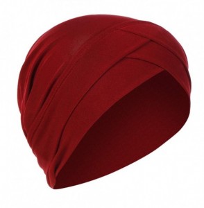 Skullies & Beanies Muslim Ruffle Fashion Headbands - Wine - CE18THQL7WC