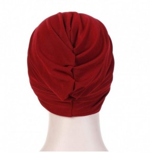 Skullies & Beanies Muslim Ruffle Fashion Headbands - Wine - CE18THQL7WC