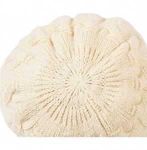 Skullies & Beanies Womens Winter Hat Newsboy Hat with Visor Cable Crochet Beanie Hat - Beige-style1 - C718Y5EA28X