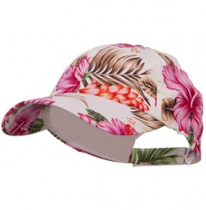 Baseball Caps Low Profile Cotton Floral Cap - Pink - CM124YGZBPL