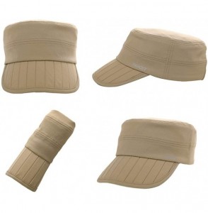 Baseball Caps Waterproof UV Foldable Baseball Cap w/Detachable Flap Quick-Dry Sun Protection - 00035_khaki - C418S6784O5