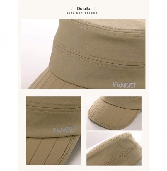 Baseball Caps Waterproof UV Foldable Baseball Cap w/Detachable Flap Quick-Dry Sun Protection - 00035_khaki - C418S6784O5