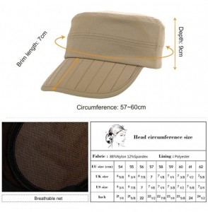 Baseball Caps Waterproof UV Foldable Baseball Cap w/Detachable Flap Quick-Dry Sun Protection - 00035_khaki - C418S6784O5