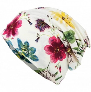 Skullies & Beanies Flower Printed Beanie Women Turban Headband Chemo Cap - 2 Pack Set 6 - C718W65OXU0