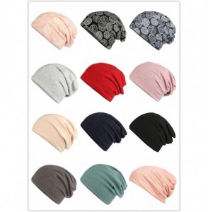 Skullies & Beanies Flower Printed Beanie Women Turban Headband Chemo Cap - 2 Pack Set 6 - C718W65OXU0